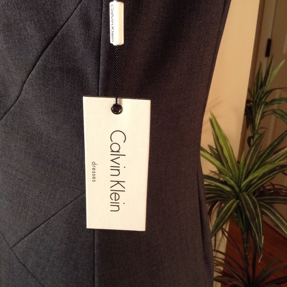 Calvin Klein Charcoal  Career Sheath Dress - Picture 6 of 8